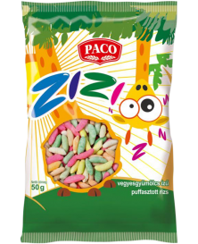 PACO Zizi, vegyesgyümölcs ízű puffasztott rizs 50 g